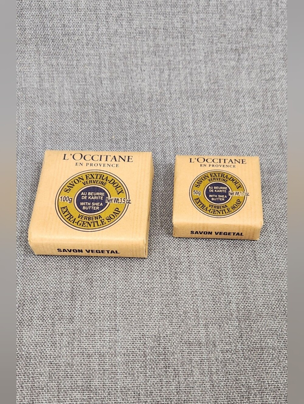 L’Occitane Savon Extra Doux Gentle Shea Butter Bar Soap 3.5 + 1.7 Oz Lot.